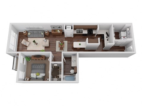 bedroom floor plan an in 3d